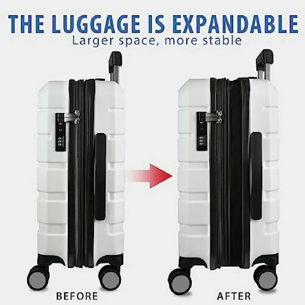 20-Inch Expandable Hardside Carry-On Luggage with Spinner Wheels & USB Port